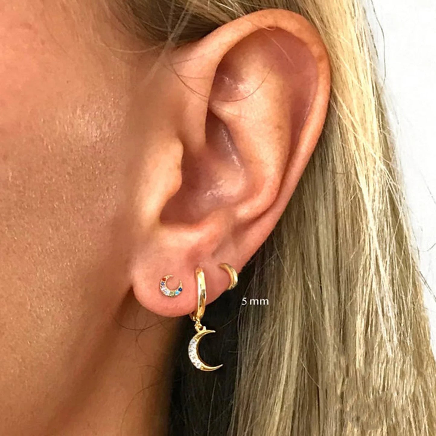 6-15mm Stainless Steel Earring Minimalist Classic Round Gold Color Earring for Women Men Tiny Huggie Hoop Rock Jewelry Gift