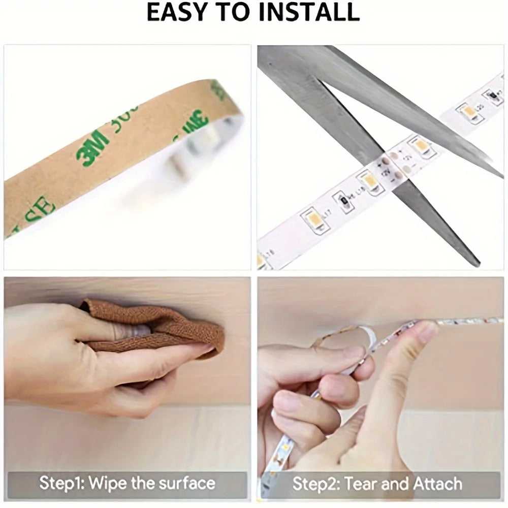5V USB LED Strip Light Warm/White Flexible Lamp Christmas Decoration For TV Backlight DIY Lighting Bedrooms Cabinets Kitchens