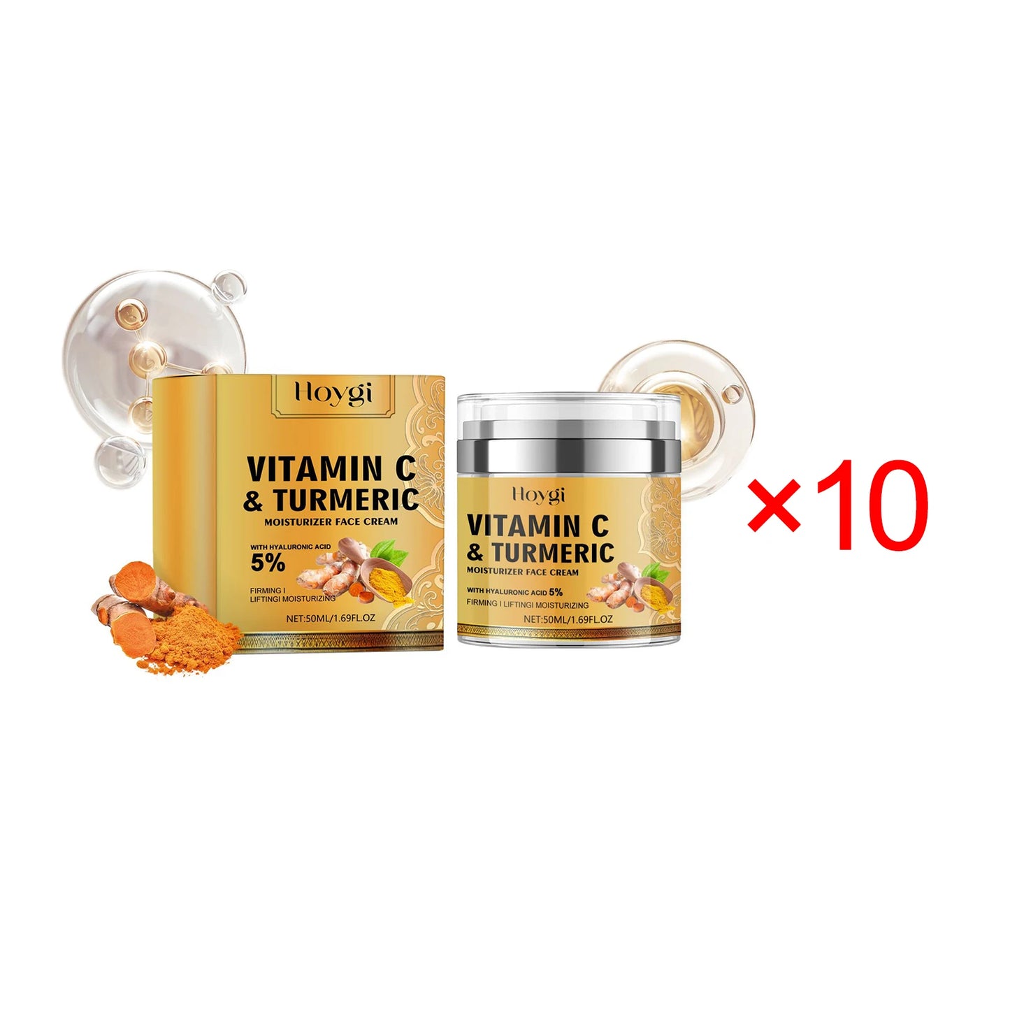 Hoygi Skin Care Whitening Anti Aging Brightening Dark Spots Winkles Removal Natural Vitamin C & Turmeric Moisturizer Face Cream
