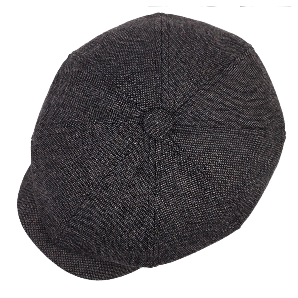 Men Newsboy Hats Peaky Autumn Vintage Herringbone Octagon Cap Women Casual Stripe Berets Gatsby Flat Hat