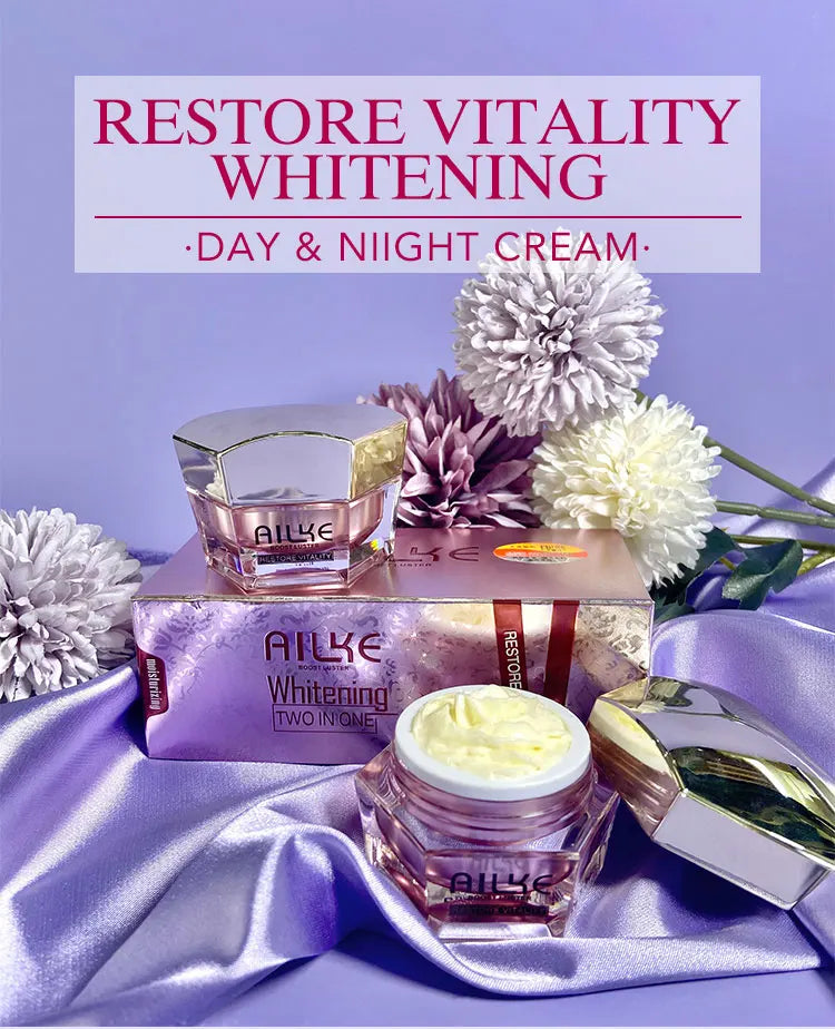 AILKE Lightenin Anti-Wrinkle Face Cream With Collagen, Hyaluronic Acid, Whitening Skin Care Women Facial Moisturizer Set
