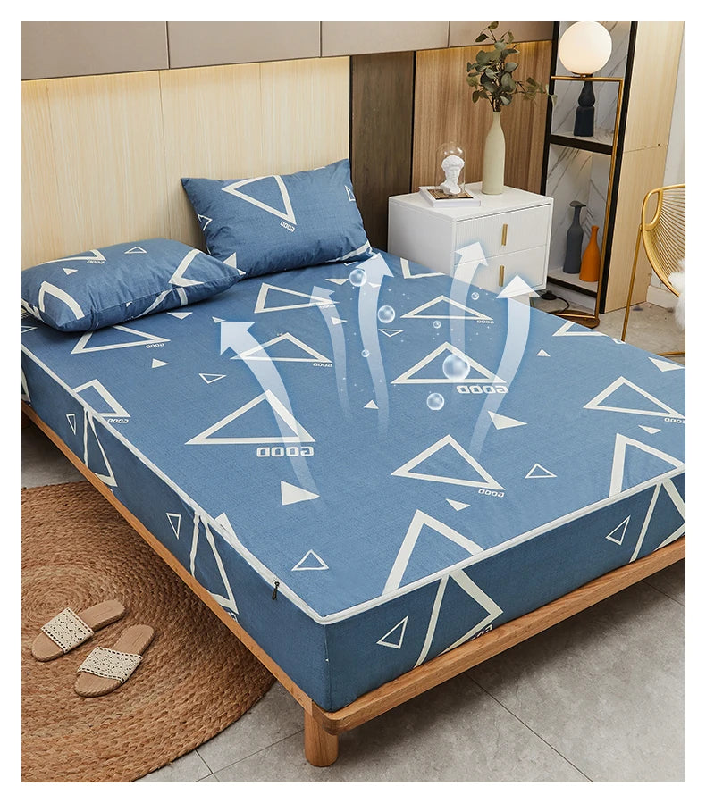 Waterproof Mattress Cover Six-Sided All Inclusive With Zipper Removable Bedspreads Breathable Mattress Protector Pad