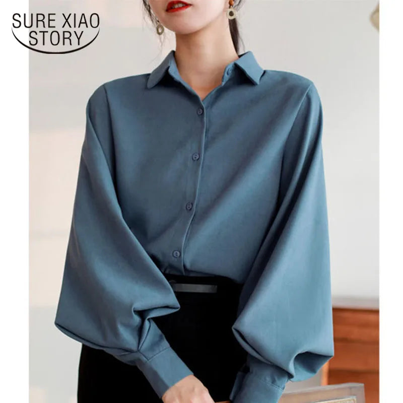 Cotton Blouse White Shirt Fashion Women Blusas Mujer De Moda OL Style Tops Casual Ladies Long Sleeve Shirts and Blouses 3496