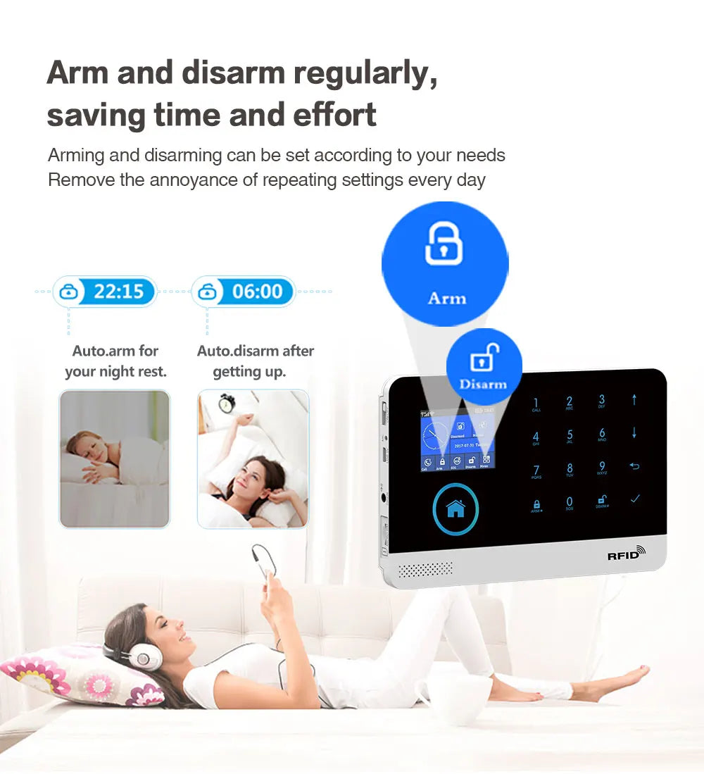 Tuya Smart 2G Alarm System for Home Burglar Security 433MHz WiFi GSM Alarm Wireless House App Control
