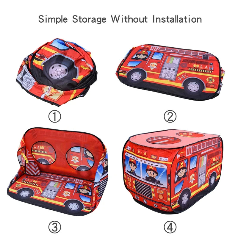 Children'S Indoor Ice Cream Car Tent Toys Playhouse Princess Boy Baby Game House Folding Ball Pool House Hamburg Car Pattern