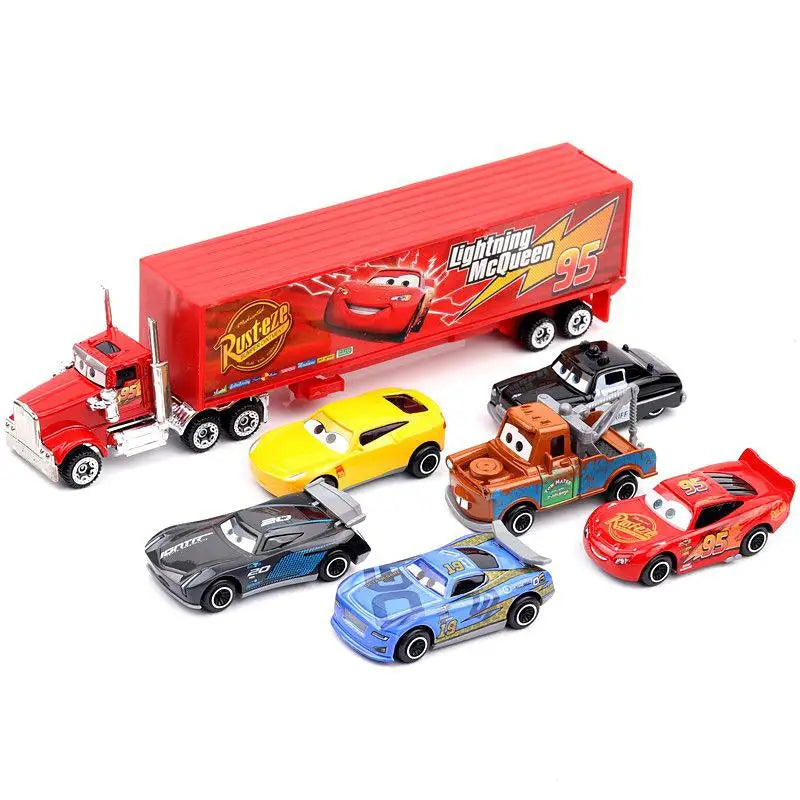 7PCS/Set Disney Pixar Car 3 Lightning McQueen Jackson Storm Uncle Truck Diecast Metal Car Model car Toy Boy Gift for boy
