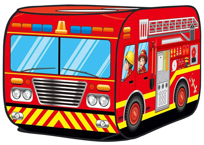 Foldable Game Play House Fire Truck Police Bus Pop Up Toy Tent Playhouse Cloth Gift For Children Firefighting Model Dopship