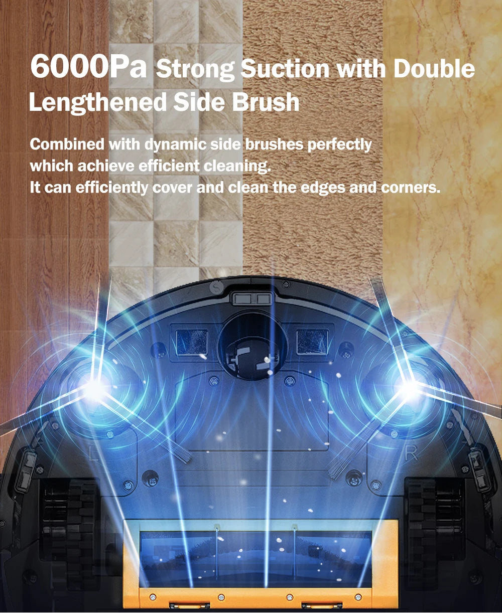 Robot Vacuum Cleaner ABIR X6 , 6000PA Suction, Smart Eye System,APP Virtual Barrier,Smart Home Appliance,Auto Floor Mopping