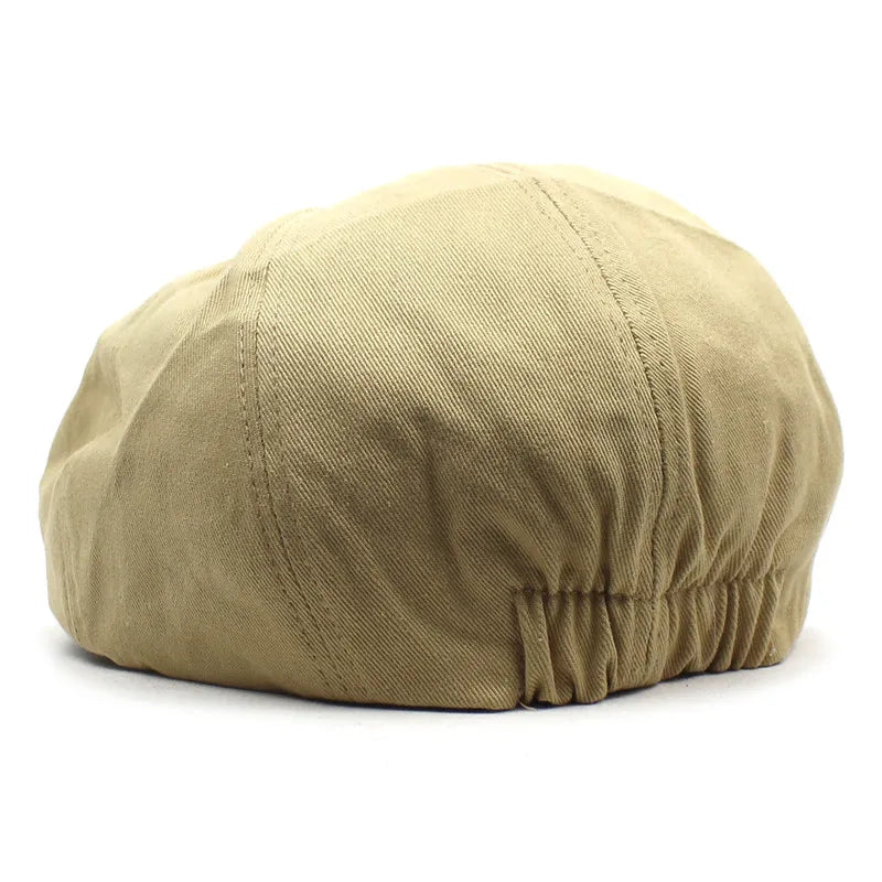 Solid Cotton Newsboy Caps Men Flat Peaked Cap Women Painter Beret Hats 30
