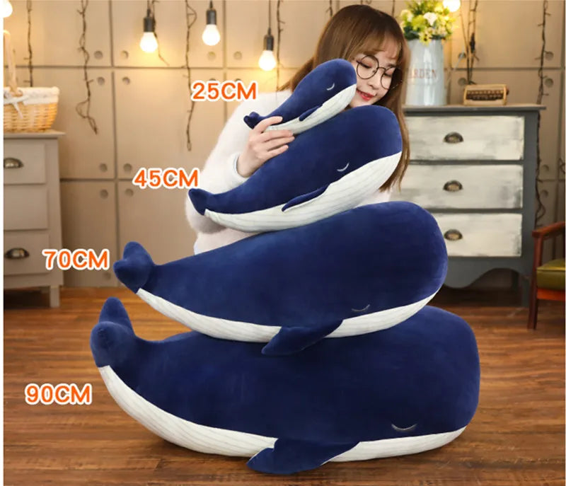 25cm Cartoon Blue Whale Plush Toys Stuffed Soft Lovely Sea Animal Dolls Cute Fish Pillow for Children Kids Birthday Xmas Gifts