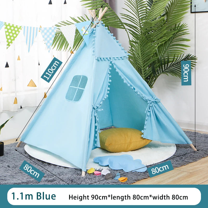 1.35m Tent For Kid Play House Wigwam for Children Portable Children Tipi Tents Teepee Tipi Infantil Kid Tent Girl Play Room