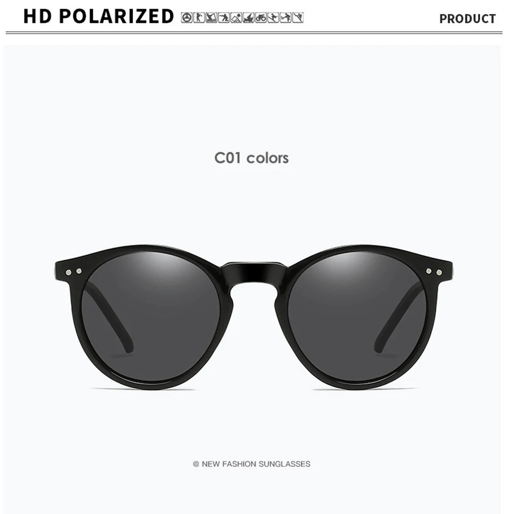 2024 Polarized Sunglasses Men Women Brand Designer Retro Round Sun Glasses Vintage Male Female Goggles UV400 Oculos Gafas De Sol