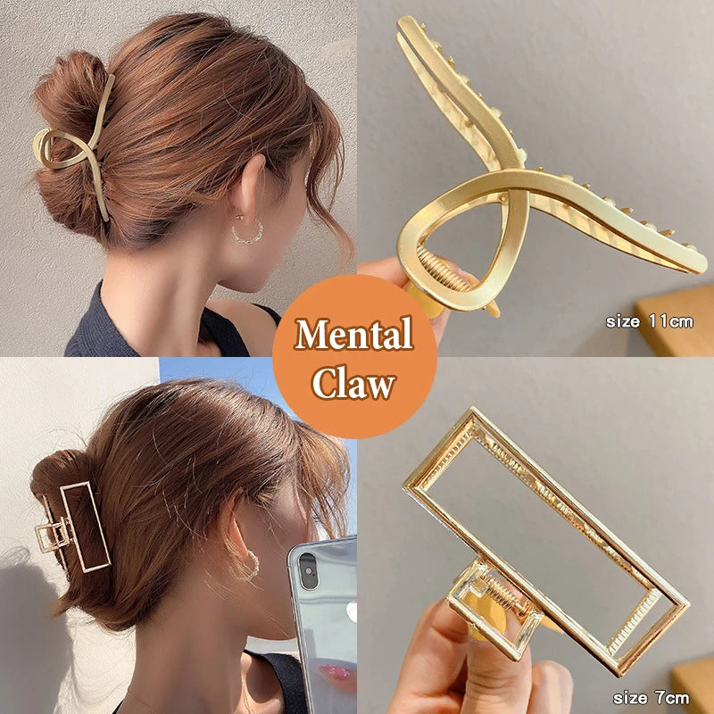 Big Pearl Hair Claw For Women Ladies Makeup Hair Barrettes Hair Accessories Korean Cross Crab Hair Clip Fashion Girl Headwear