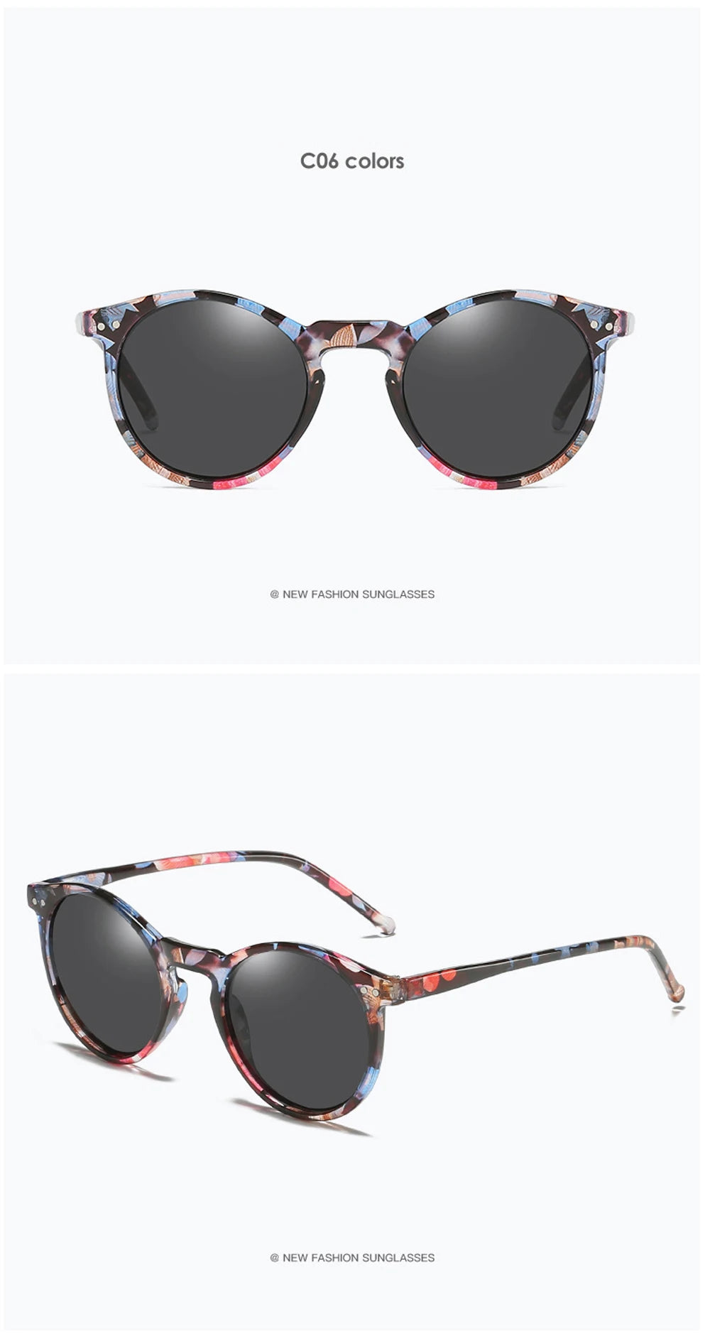 2024 Polarized Sunglasses Men Women Brand Designer Retro Round Sun Glasses Vintage Male Female Goggles UV400 Oculos Gafas De Sol