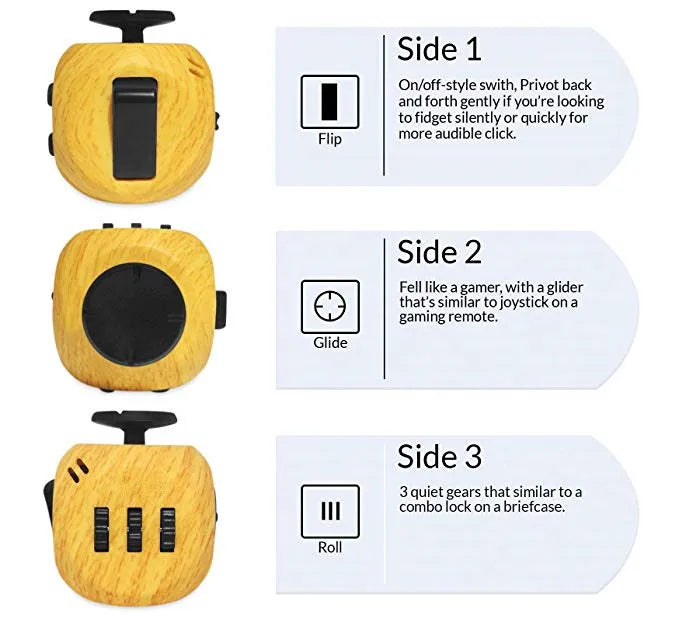 12 Sides Fidget Cube Toys Anti-Stress Antistress Sensory Toys For Children Kids Adults Autism ADHD OCD Anxiety Relief Focus