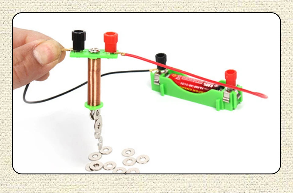 Kids Science Experiment Kit DIY Magnet Bar Ring Horseshoe Car Compass Kid Science Experiment Tool with Box Educational teaching