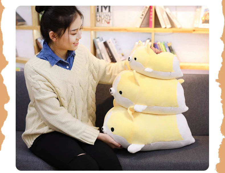 1pc Lovely Fat Shiba Inu & Corgi Dog Plush Toys Stuffed Soft Kawaii Animal Cartoon Pillow Dolls Gift for Kids Baby Children