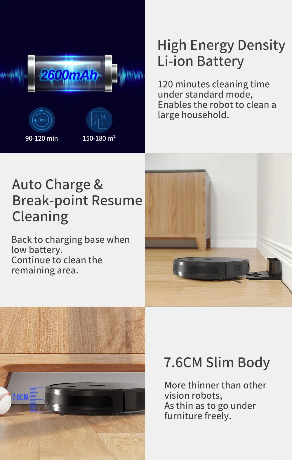 Robot Vacuum Cleaner ABIR X6 , 6000PA Suction, Smart Eye System,APP Virtual Barrier,Smart Home Appliance,Auto Floor Mopping