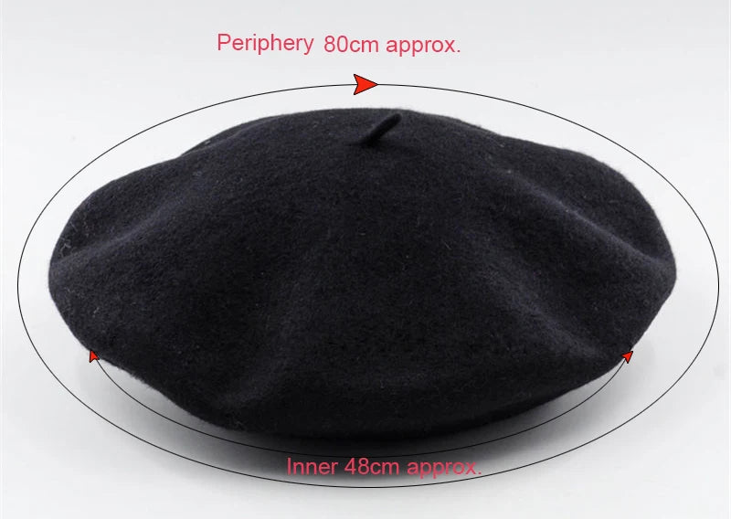 100% Wool Retro Beret Hat Autumn Winter Women British Hepburn stylish Artist Painter Hats Thick Warm Woolen Pumpkin Beanies Cap