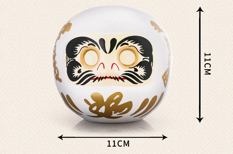 Japanese Ceramic Daruma Statue, Lucky Charm, Zen Ornament, Fengshui Figurine, Money Box, Home Tabletop Decoration, Gifts, 4"