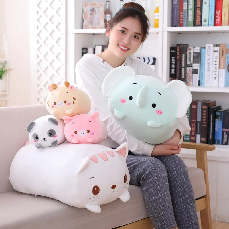 Hot 20/28cm Soft Animals Cartoon Cat Pillows Cushion Lovely Rabbit Stuffed Dog Penguin Pig Frog Plush Toy Birthyday Gift