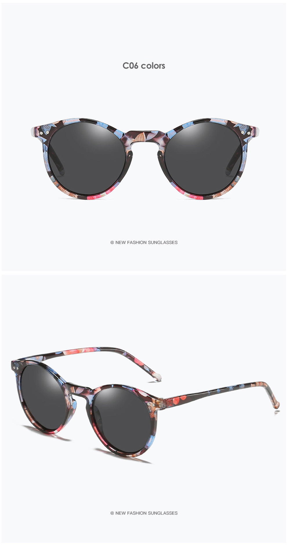 MUSELIFE Retro Polarized Sunglasses Men Women Vintage Small Round Frame Sun Glasses Polaroid Lens UV400 Goggles Shades Eyewear