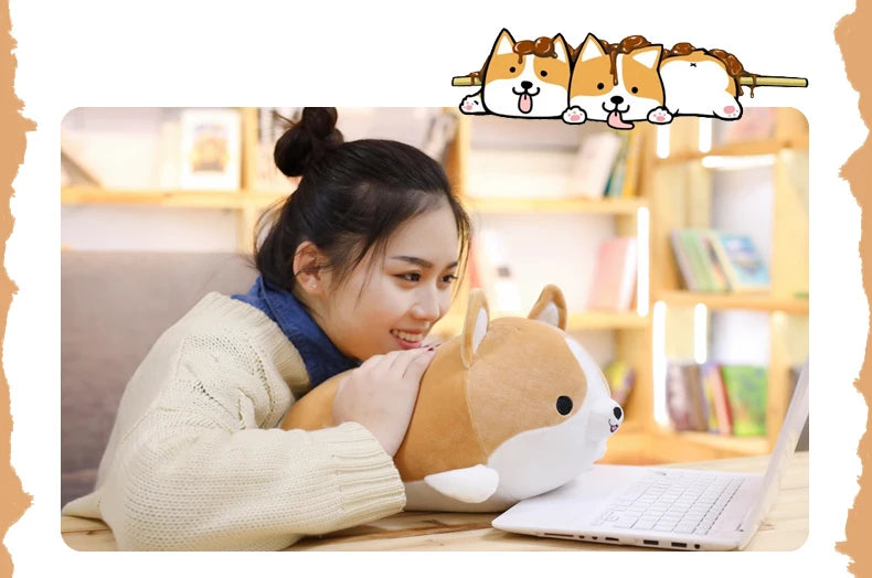 1pc Lovely Fat Shiba Inu & Corgi Dog Plush Toys Stuffed Soft Kawaii Animal Cartoon Pillow Dolls Gift for Kids Baby Children