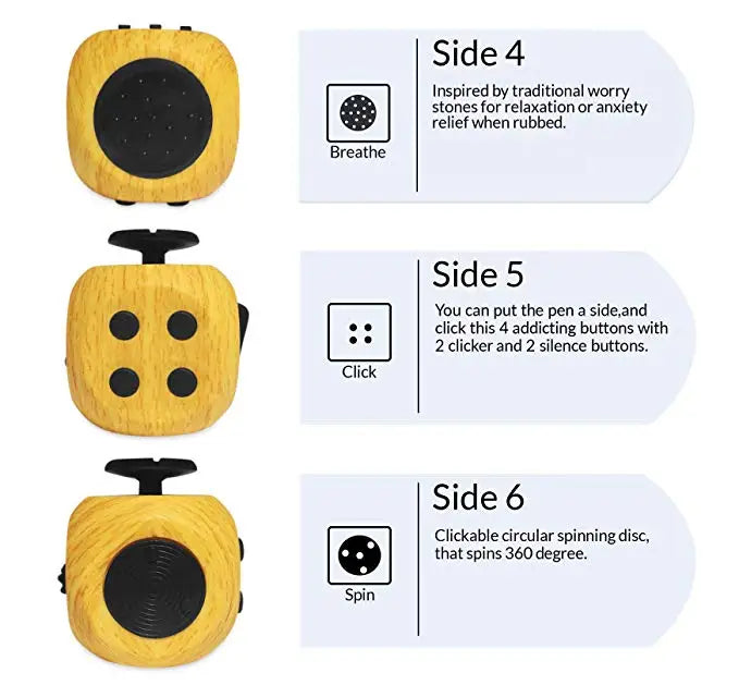 12 Sides Fidget Cube Toys Anti-Stress Antistress Sensory Toys For Children Kids Adults Autism ADHD OCD Anxiety Relief Focus