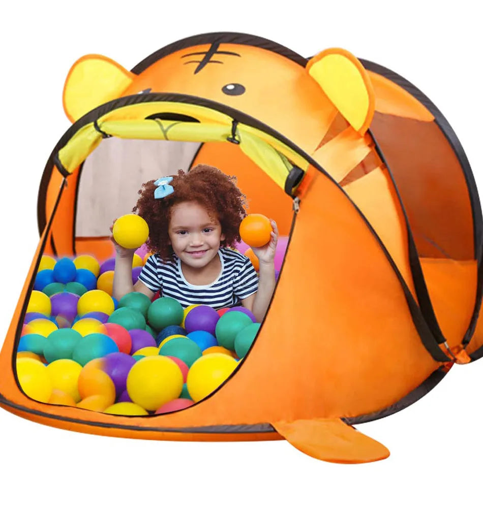 Portable Tiger kids' Tent Cartoon Animal Children Play House Outdoors Pop Up Toy Tent Indoor Net Baby Ball Pit Pool Dropship