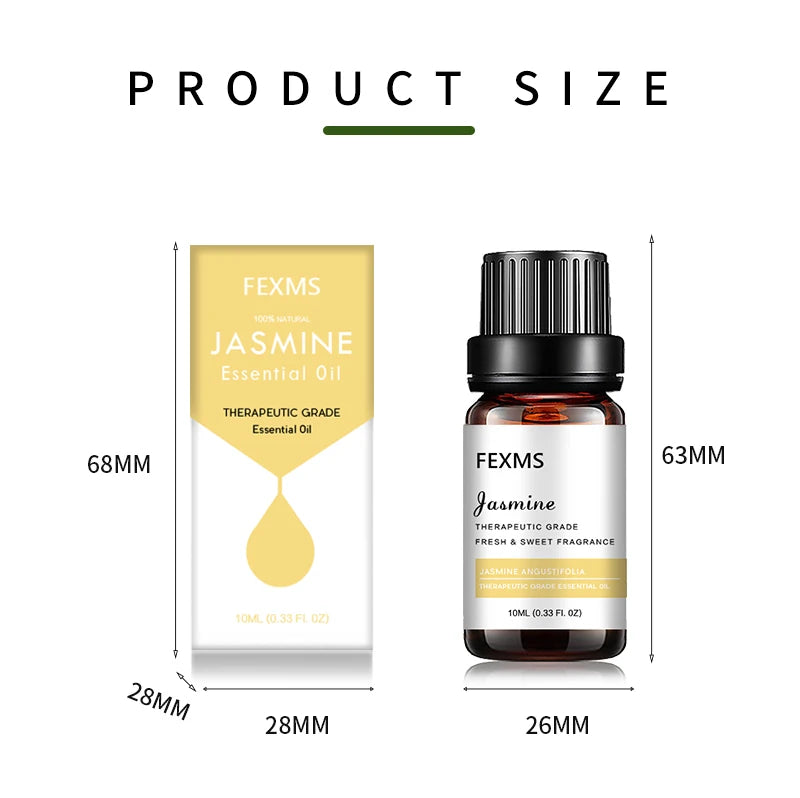 Jasmine Essential Oil,Natural Jasmine Oil for Diffuser Massage Body Skin Hair Care Fragrance