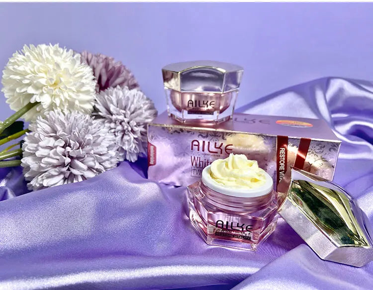 AILKE Lightenin Anti-Wrinkle Face Cream With Collagen, Hyaluronic Acid, Whitening Skin Care Women Facial Moisturizer Set