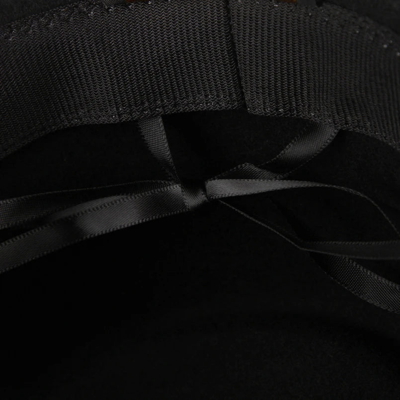 GEMVIE 100% Wool Men Pork Pie Hat For Dad Uniex White Black Top Hat Lady Gentleman Flat Bowler Porkpie Fedora For Women