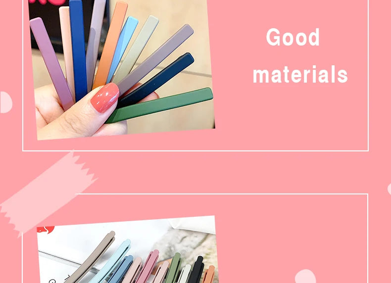 5Pcs/Set Candy Colors Hair Clips For Girls Women Simple Basic Sweet Hairpins Painted Colorful Matte Hair Accessories Barrette