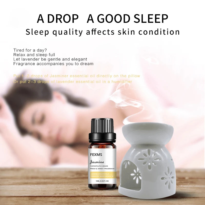 Jasmine Essential Oil,Natural Jasmine Oil for Diffuser Massage Body Skin Hair Care Fragrance