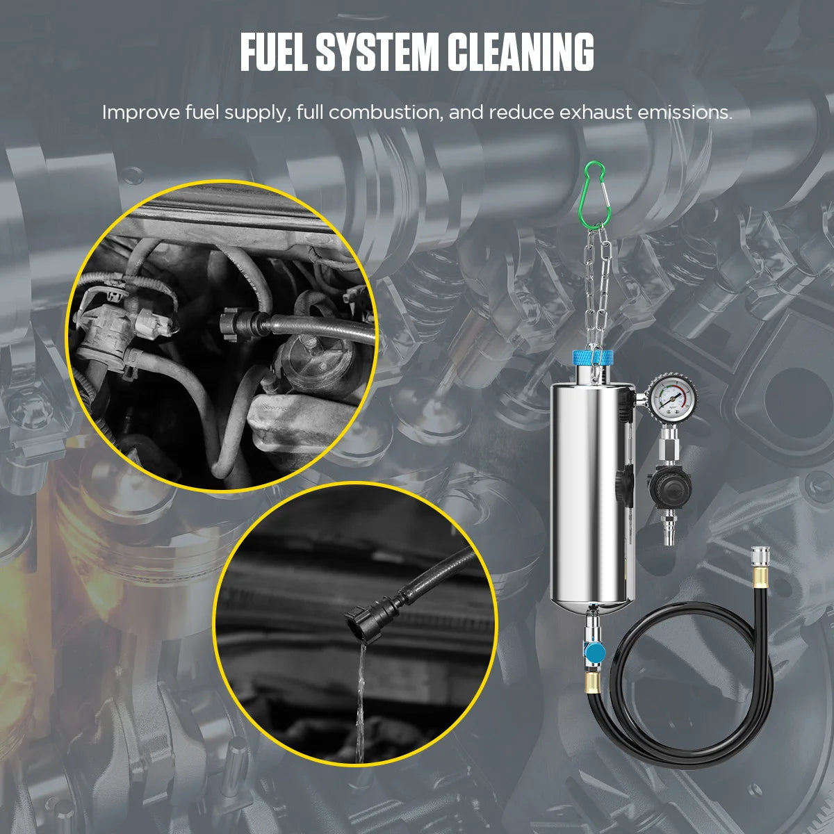 AUTOOL C80 Car Fuel Injector Cleaner Machine Pressure Adjustable Non-Dismantle Auto Maintenance Nozzle Cleaning Washing Tool Hot