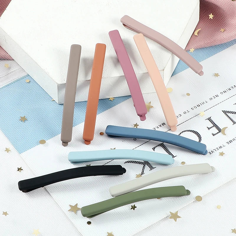 5Pcs/Set Candy Colors Hair Clips For Girls Women Simple Basic Sweet Hairpins Painted Colorful Matte Hair Accessories Barrette