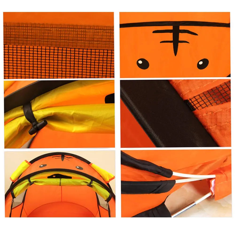 Portable Tiger kids' Tent Cartoon Animal Children Play House Outdoors Pop Up Toy Tent Indoor Net Baby Ball Pit Pool Dropship