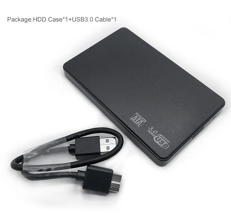 3.0/2.0 HDD Enclosure 2.5inch SATA SSD Hard Drive Case with 5Gbps Transfer Speed and Transparent Design Mobile External Housing