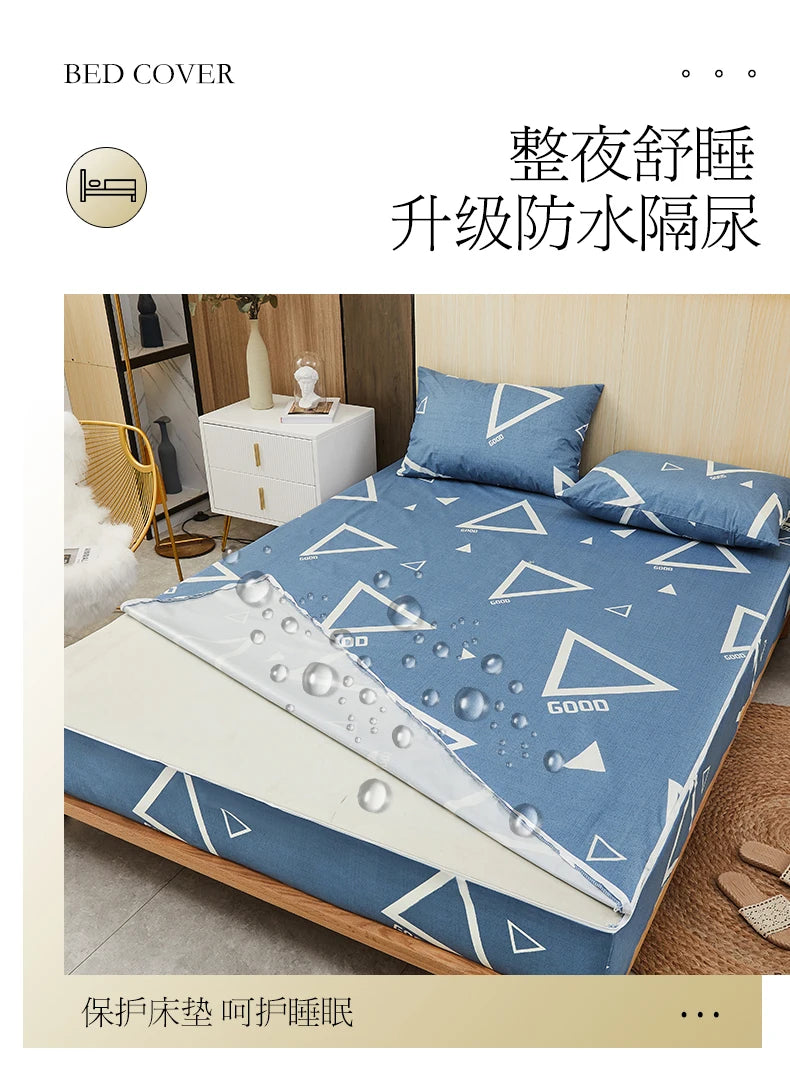 Waterproof Mattress Cover Six-Sided All Inclusive With Zipper Removable Bedspreads Breathable Mattress Protector Pad
