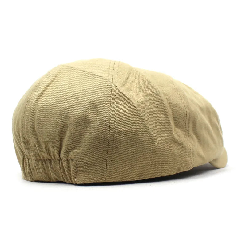 Solid Cotton Newsboy Caps Men Flat Peaked Cap Women Painter Beret Hats 30