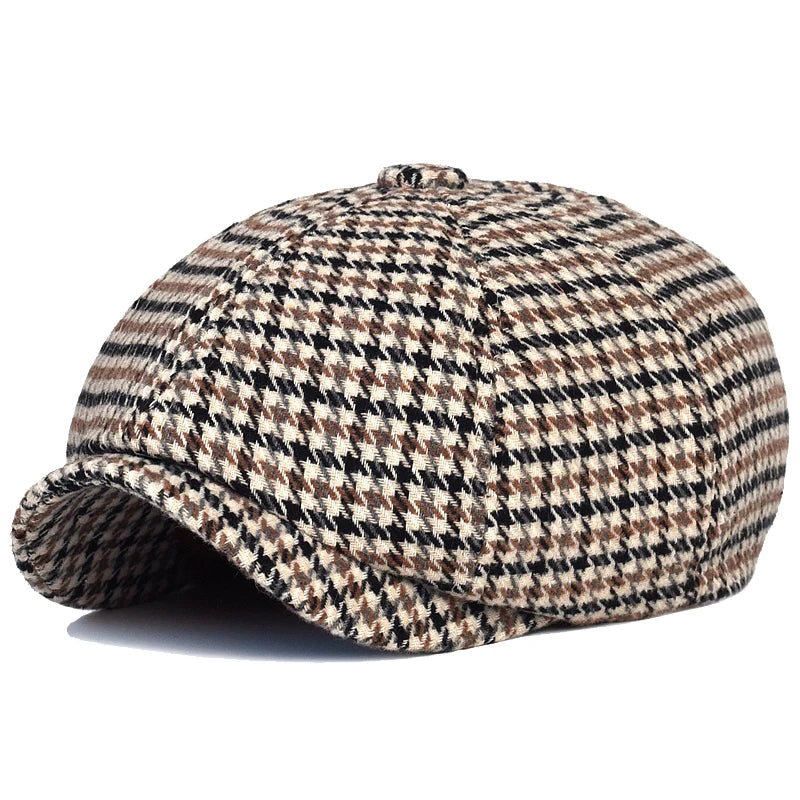 Autumn Winter Plaid Newsboy Ivy Caps Casual Beret Hats England Gatsby Retro Hat Driver Flat Cap