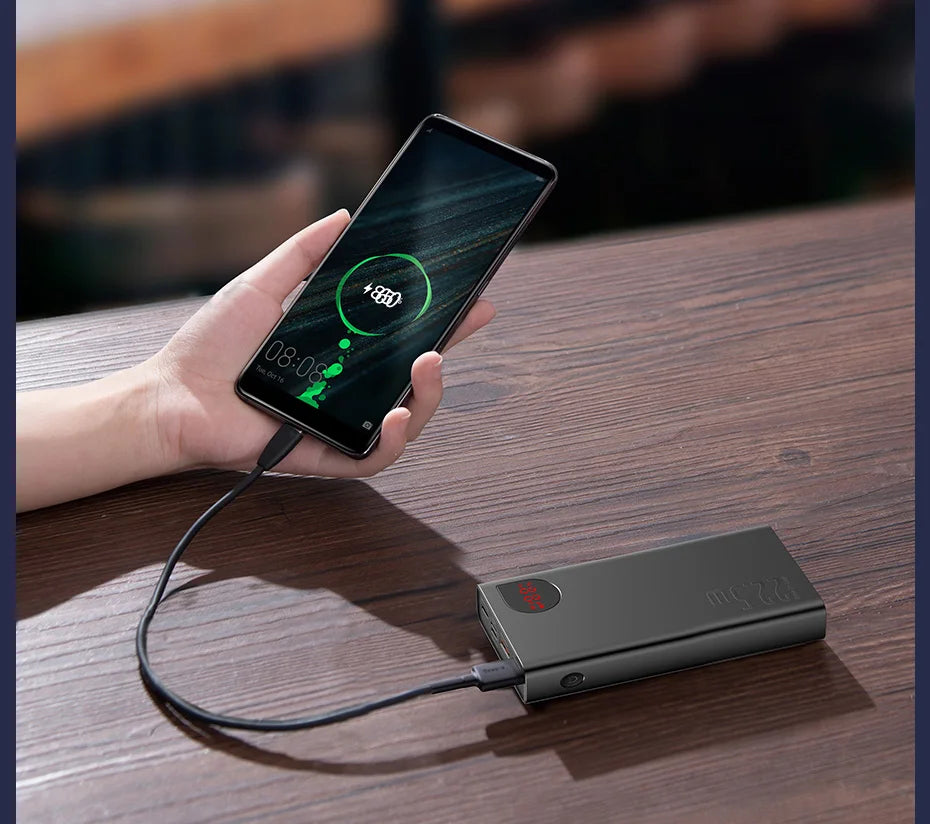 Baseus 22.5W Power Bank 20000mAh Portable Fast Charging Powerbank Type C PD Qucik Charge External Battery Charger For iPhone 16