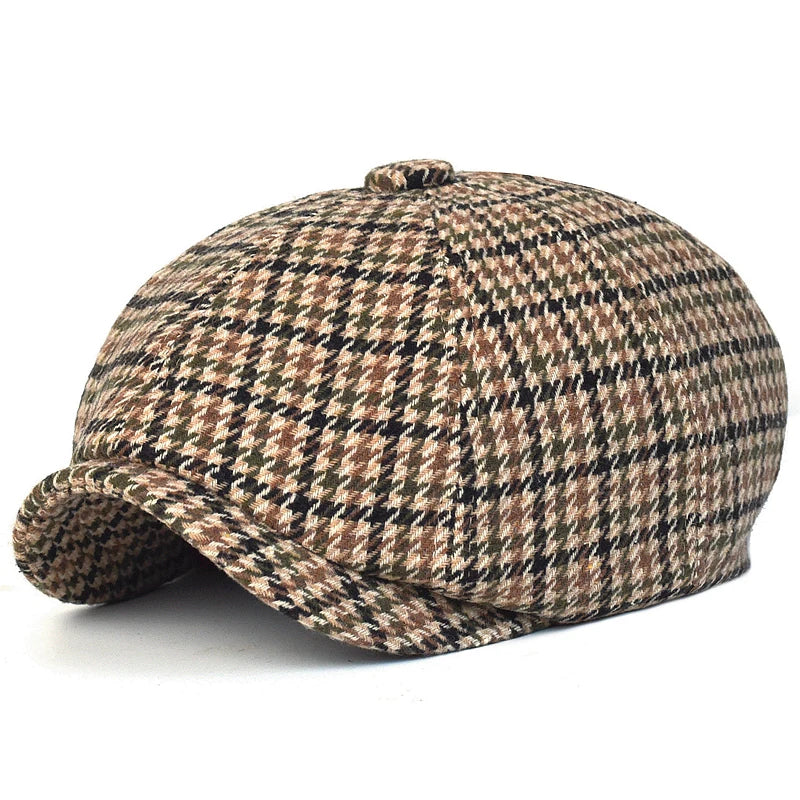 Autumn Winter Plaid Newsboy Ivy Caps Casual Beret Hats England Gatsby Retro Hat Driver Flat Cap