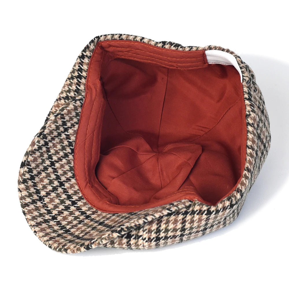 Autumn Winter Plaid Newsboy Ivy Caps Casual Beret Hats England Gatsby Retro Hat Driver Flat Cap