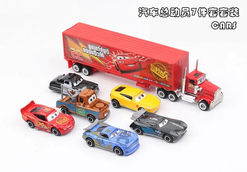 7PCS/Set Disney Pixar Car 3 Lightning McQueen Jackson Storm Uncle Truck Diecast Metal Car Model car Toy Boy Gift for boy