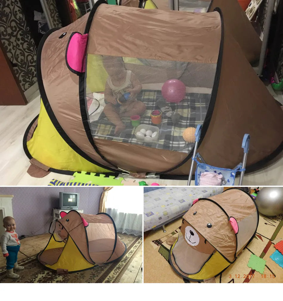 Portable Tiger kids' Tent Cartoon Animal Children Play House Outdoors Pop Up Toy Tent Indoor Net Baby Ball Pit Pool Dropship