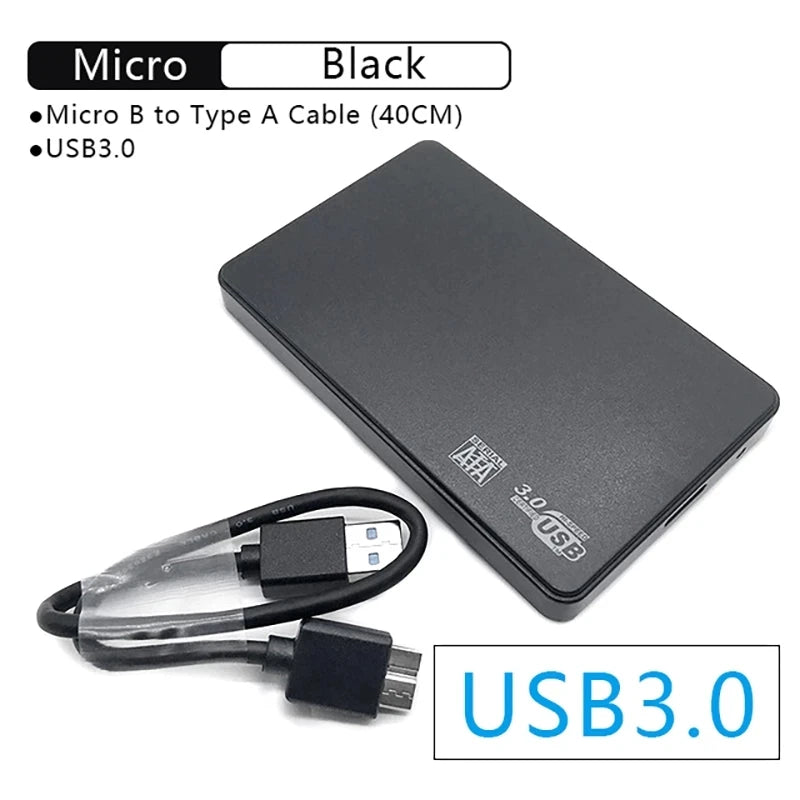 3.0/2.0 HDD Enclosure 2.5inch SATA SSD Hard Drive Case with 5Gbps Transfer Speed and Transparent Design Mobile External Housing