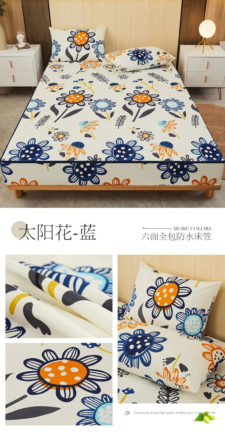 Waterproof Mattress Cover Six-Sided All Inclusive With Zipper Removable Bedspreads Breathable Mattress Protector Pad