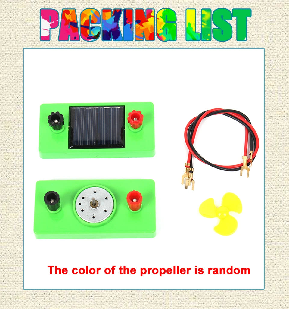 Solar Panel Physical Science Experiment Teaching Tools Educational Kids Toy Basic Circuit Electricity Learning Physics Toys Gift