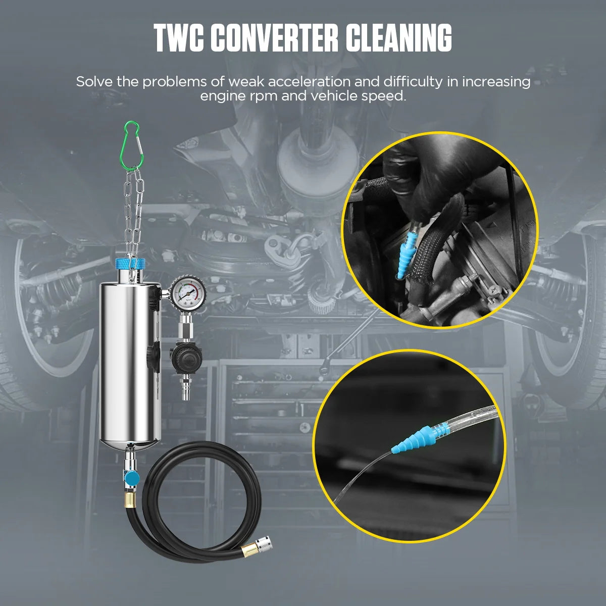 AUTOOL C80 Car Fuel Injector Cleaner Machine Pressure Adjustable Non-Dismantle Auto Maintenance Nozzle Cleaning Washing Tool Hot